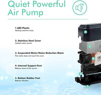 hygger Quiet <30dB Aquarium Air Pump - 10W, Up to 600Gallon - image 2