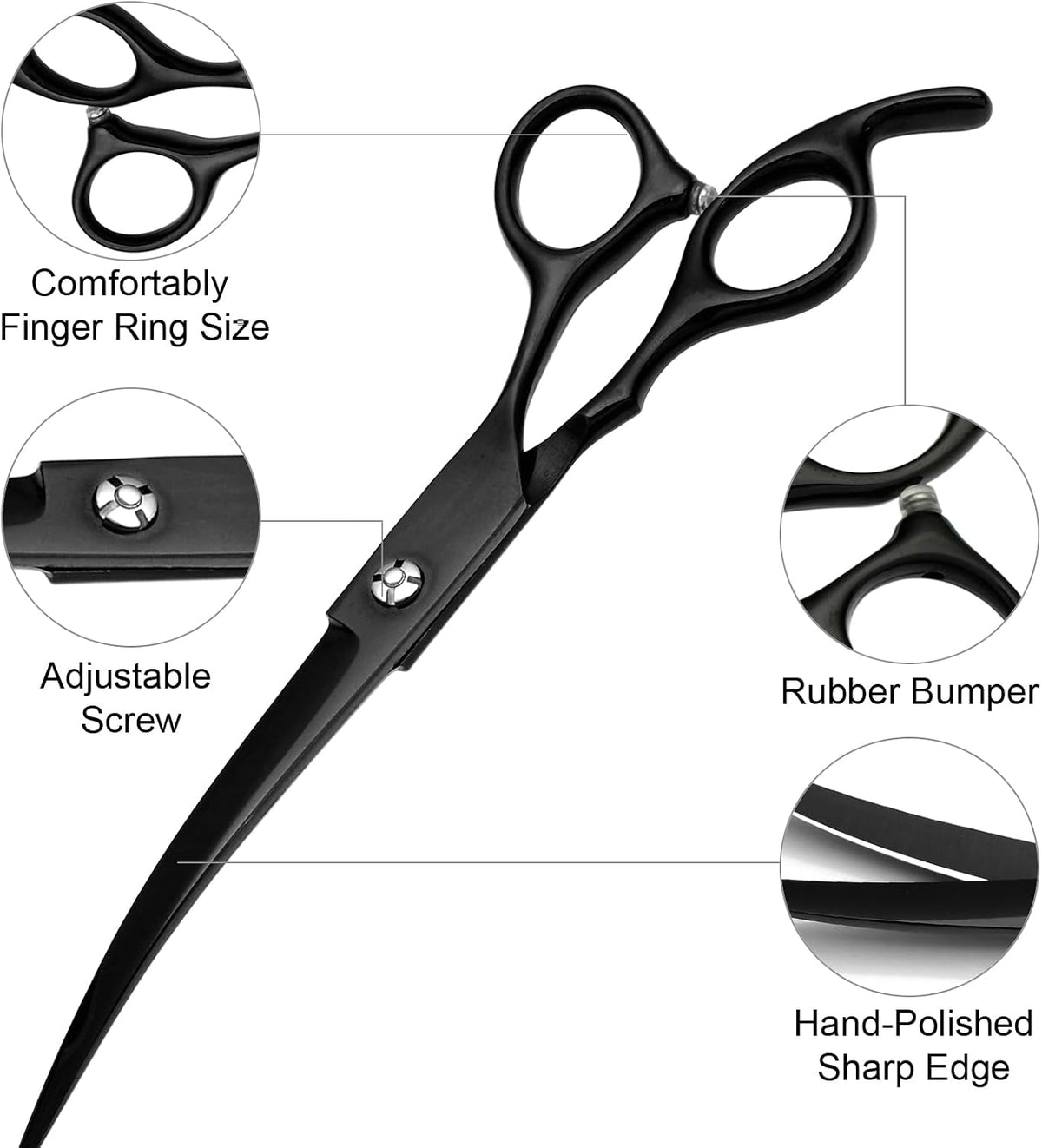 Dog Grooming Scissors Kit - Black 5 Piece / 5 - image 2