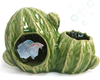 Pink Aquarium Decor Ceramic Cute Strawberry Betta Fish Tank Cave – Essentials for Fish - Cactus-green / Cactus