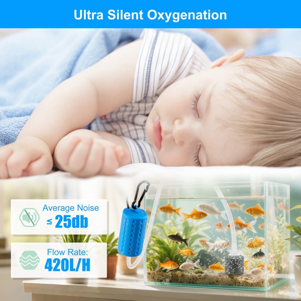 DaToo USB Mini Aquarium Air Pump Ultra Quiet Fish Tank Air Pump - 2W - image 3