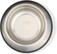 Amazon Basics Stainless Steel Non-Skid Pet Dog Water And Food Bowl, 2-Pack (10 x 2.8 Inches), Each Holds Up to 4 Cups