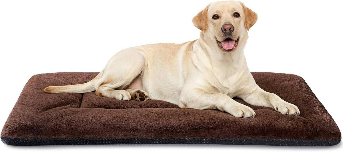 Dog Crate Pad, Washable Cozy Dog Bed Mat for Medium Dogs 36"x23" - 42.0"L x 28.0"W x 1.5"Th / Brown