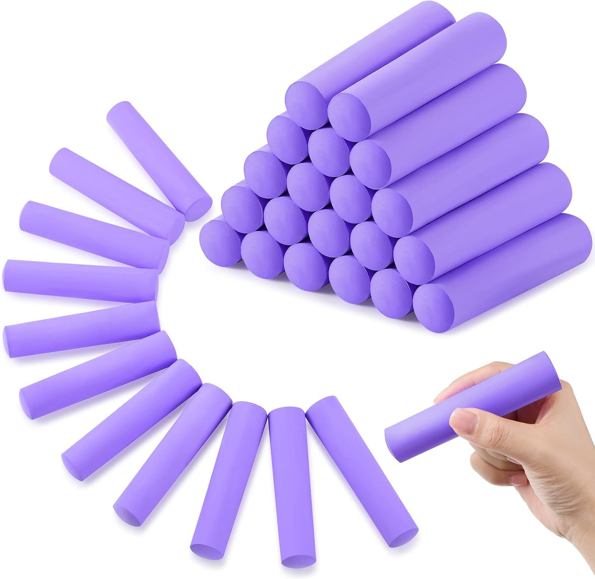 Fulmoon 40 pieces jumbo round white sidewalk chalk for kids - view 4