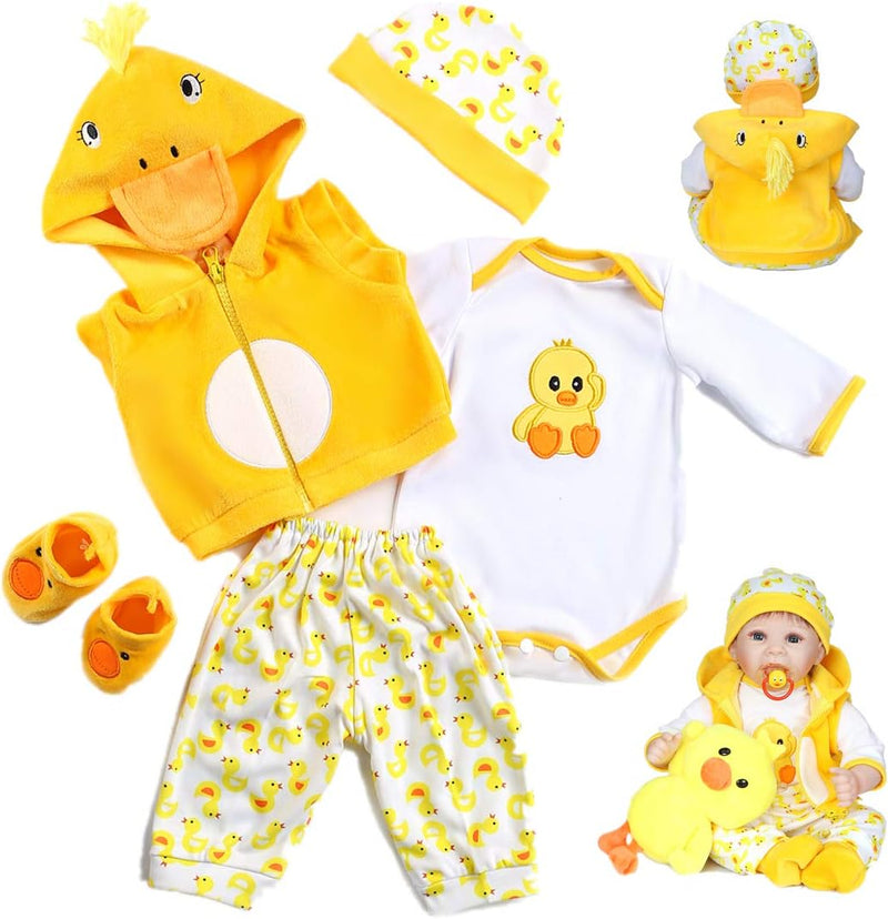 Reborn Baby Dolls Clothes 22 inch Outfit Accessories Yellow Duck 5pcs