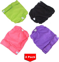 Teamoy Female Dog Diapers, Washable Doggie Period Diaper - XL (Pack of 4) / Black+ Purple+ Green+ Rose Red (4pcs) - image 2