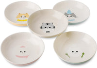 Ceramic Cat Bowls Set - 5.7 inch Wide Cat Food Bowls Whisker Fatigue Friendly, 5 Colorful Kitten - Cute Cat - image 2