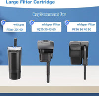 6 Count Assembled Large Filter Cartridges Compatible with Tetra Whisper Bio-Bag Filters 20i 40i IQ20/30/45/60 PF20/30/40/60, Large Replacement Filter Cartridges for Whisper Filters & Aquariums
