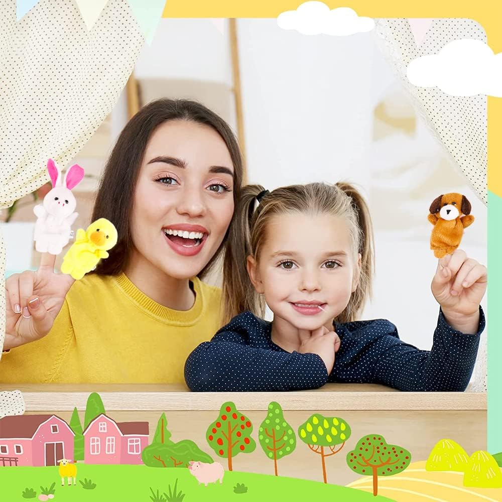 10Pcs Finger Puppets Set - Soft Plush Animals Finger Puppet Toys for Kids, Mini Plush Figures Toy - image 3