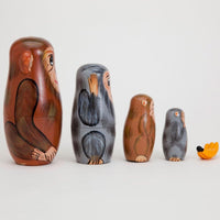 Bits and Pieces Monkey Nesting Dolls, Russian Doll Set of 5 - Nesting Monkeys - image 4