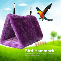 2 Pack Warm Bird Nest House Bed Hanging Hammock Sleeping Bed Plush - Grey and Purple - image 2