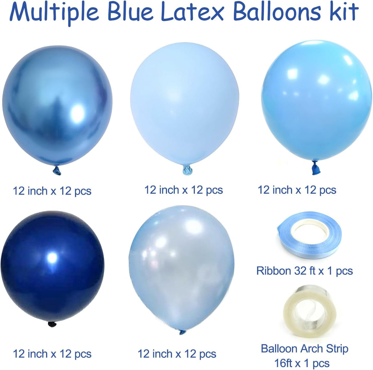 Blue Balloons Metallic Blue Balloon - Blue - image 2