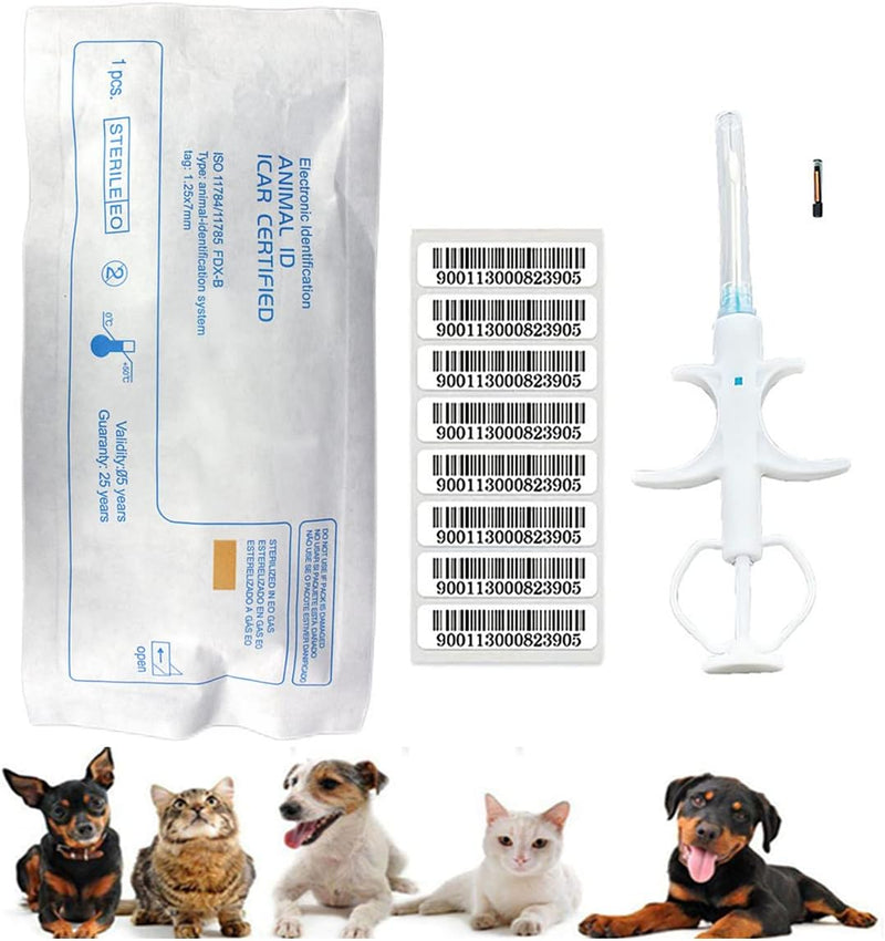 2Packs 1.4x8mm,Universal Pet Microchip Animals Implant Chip 134.2khz Registration FDX-B Pet ID - 2pcs / 2.12x12mm