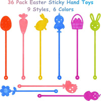 36 Pack Halloween Sticky Hands Toys Spider Web Cat Bat Pumpkin Candy - Easter Sticky Hand 24 - image 2