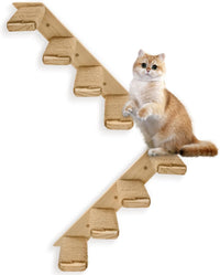 2 Pack 4 Steps Cat Wall Shelves and Stairs with Sisal Rope.Cat Wall - Brownish white / 1 / 2 Pack 4 Steps