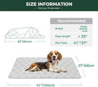 FXW Washable Pee Pads for Dogs, Puppy Pads with Super Absorbent, Specifically Designed for 42inch Cages, Rectangle, 41" x 27", 2 Packs