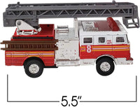 ArtCreativity set of 2 diecast pull back fire truck toys, ladder truck and fire engine - view 4