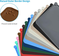 AUDWUD Waterproof Silicone Pet Feeding Mats - Brown / 21"L x 15"W - image 3
