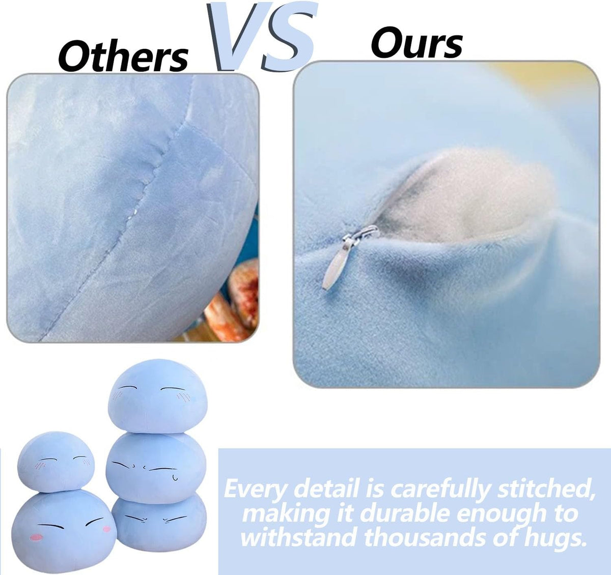 Anime Slime Plushie Stuffed Doll Plush Pillows Plush Stuffed Doll - 11in / Happy - image 4