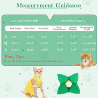 EMUST Cat Recovery Suit Female, Soft Cat Surgical Suit for Abdominal Wounds, Cute Kitten Shirt Clothes for Cats Anti Licking Full Bodysuit for Kittens 4-8lb, Yellow, M