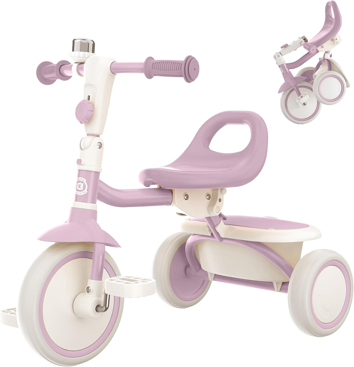 besrey Toddler Tricycle with Bell - Light Purple