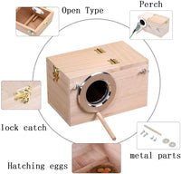 Parakeet Nesting Box, Bird Nest Breeding Box Cage Wood House for Finch Lovebirds Cockatiel Budgie - Small: 8" x 5" x 5" - image 2