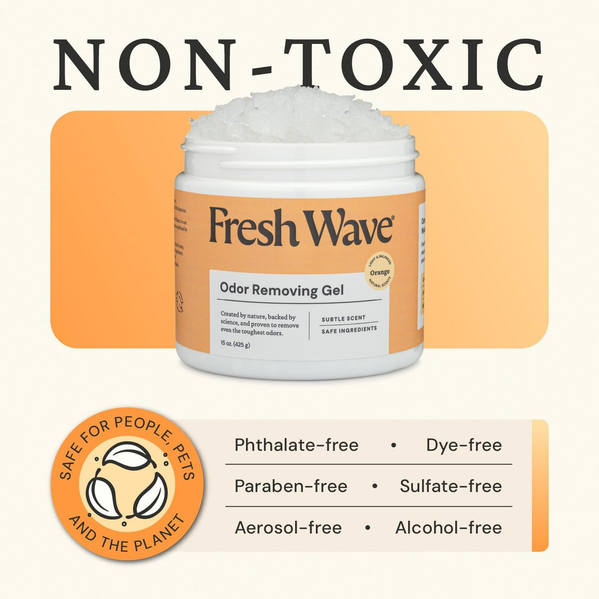 Fresh Wave Lemon Odor Removing Gel - Orange / 15 Ounce (Pack of 2) - image 2