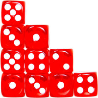 SmartDealsPro 10-Pack D6 Six Sided 16mm Transparent Dice Die for DND - Red Translucent - image 3