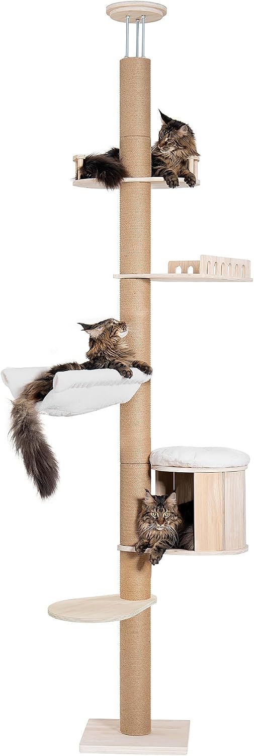 10.2ft Floor to Ceiling Cat Tree for Large Cats, Tall Cat Tower – Essentials for Cats - image 3