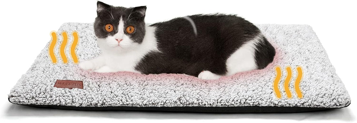 Mora Pets Self Warming Cat Bed Self Heating Cat Dog Mat Pet Pad - 24.0"L x 18.0"W x 1.0"Th / A-Light Gray