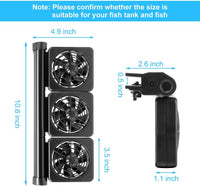 DaToo 3 Fans Aquarium Chiller Fish Tank Fan Aquarium Cooling Fan - 3 Fans - image 2