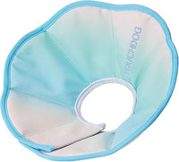 Touchdog Foldable Dog Cone Collar for Cats & Dogs - Adjustable Soft Recovery Collar with Waterproof PU Coating, Lightweight Design, 24.5cm/9.6in Wide Barrier (Blue Gradient Color, XL)