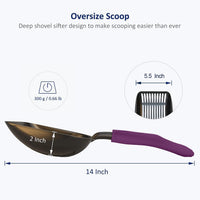 Cat Litter Scoop, Non-Stick Plated Aluminum Alloy Sifter - Large / #07 Violet - image 3