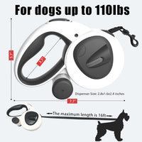 4-in-1 Retractable Dog Leash with LED Light & Dispenser & Poop Bags – Essentials for Dogs - Large - image 4