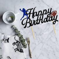 Moitkptt 24 glitter football player cupcake toppers - view 18