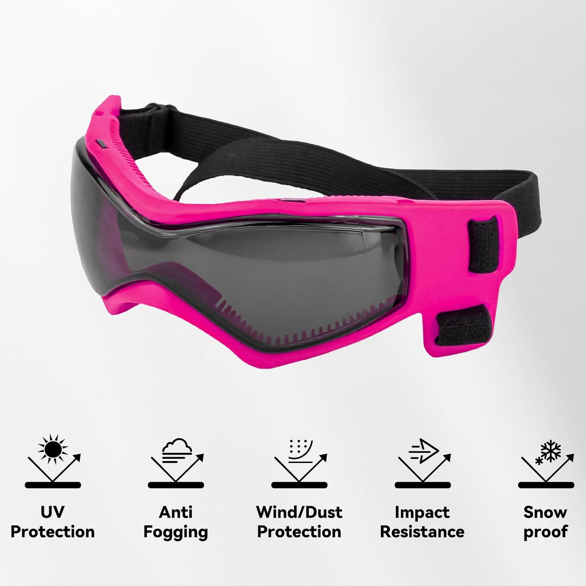 Clear Dog Goggles for Small Dogs - Cool Pink / Medium - image 4