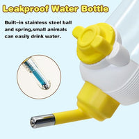 kathson Automatic Rabbit Feeder and Waterer Set, Gravity Pet Food Water Dispenser Bunny Pellet Feeder Small Animal Feeding & Watering Supplies for Guinea Pig Ferret Crate Accessories (Yellow)
