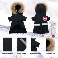 Small Dog Coats, Waterproof - 2XL(Chest 25.5") / Black - image 2