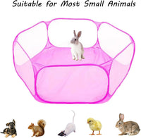 Small Animals Playpen, Portable Pop-up Open Interactive Pet Tent - Pink - image 2