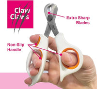 Cat Scissor-Style Nail Clipper, Toenail Trimmer with Razor Sharp Stainless Steel Blades and Anti-Slip Handle, for Small to Medium Pets, Cats