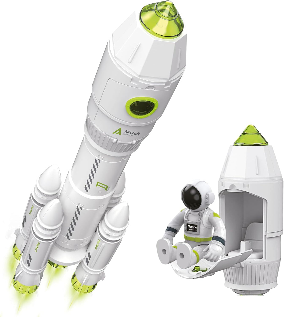 MOBIUS Toys space playset with multi-stage rocket, detachable shuttle and astronaut figures