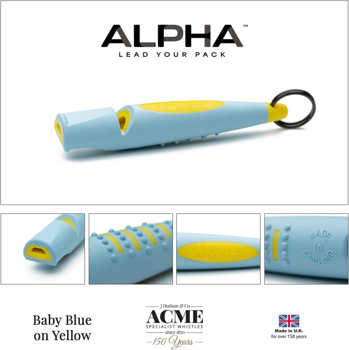 ACME Alpha 211.5 Professional Dog Training Whistle with Enhanced - Baby Blue on Yellow - image 2