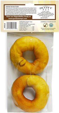 Pork Chomps Roasted Pork Skin Dog Chews, 3-inch Donuts, 2 Count (Pack of 2)