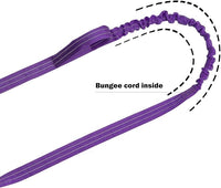 ICEFANG Tactical Dog Leash,K9 Training Walking Bungee Lead with 2 Control Handle,Heavy Duty Quick Release Metal Clasp,for Medium Large Breed (Reflective Purple, 6 FT)