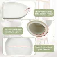 VCEPJH Elevated Cat Bowls 6.1in Wide Shallow Ceramic Raised Food Dish – Essentials for Cats - White(Pack of 1) - image 4