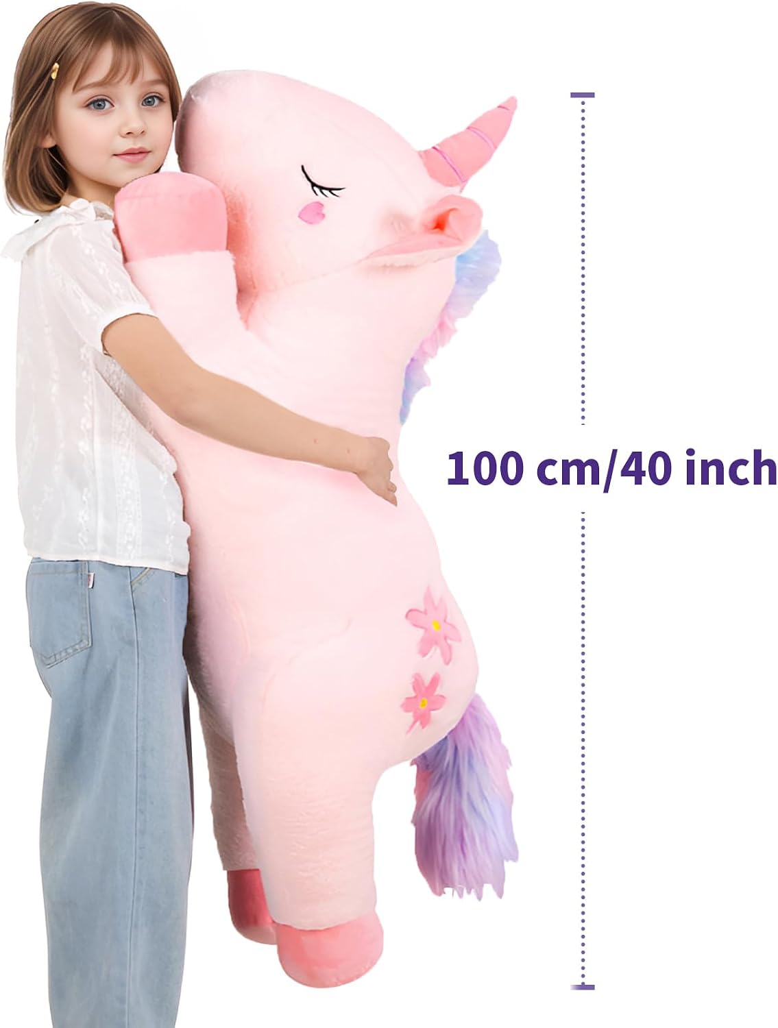 32inch Cute Giant Pink Unicorn Plush, Jumbo Soft Body Pillow Pet - 40 Inch Unicorn / 40 inch - image 4