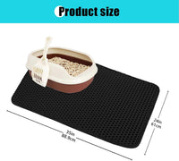 Cat Litter Mat 35"x24", Double Layer Waterproof Litterbox Mat - 24" x 35" / Black - image 2