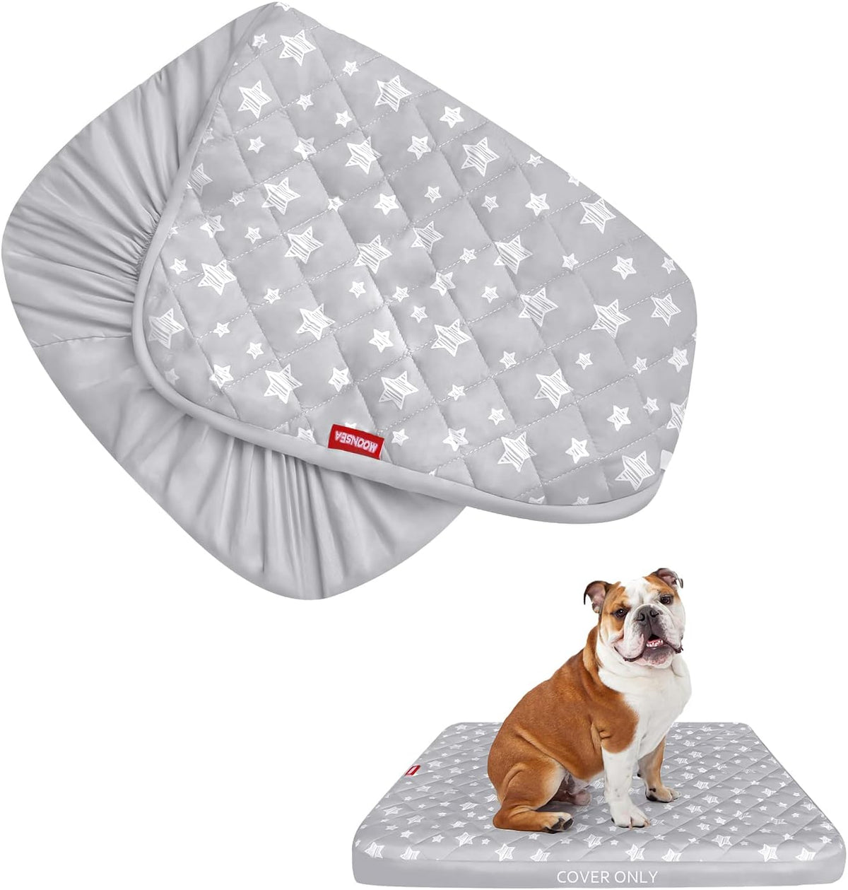 Waterproof Dog Bed Covers Replacement Lovely Grey Star Print - Grey Star / 22 x 35 x 5 inch