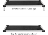 K9 Ballistics Chew Proof Armored Padded Dog Crate Bed, Virtually Indestructible, Legs Included (Obsidian Black, Large (41" L x 27" W x 5" H))