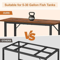 Snughome 10-30 Gallon Fish Tank Stand, Aquarium Stand 2-Tier Storage Shelves, Heavy Duty Terrarium Stand for Home Office Fish Tank Shelf, 30" L x 11.8" W x 30.7" H, Rustic Brown