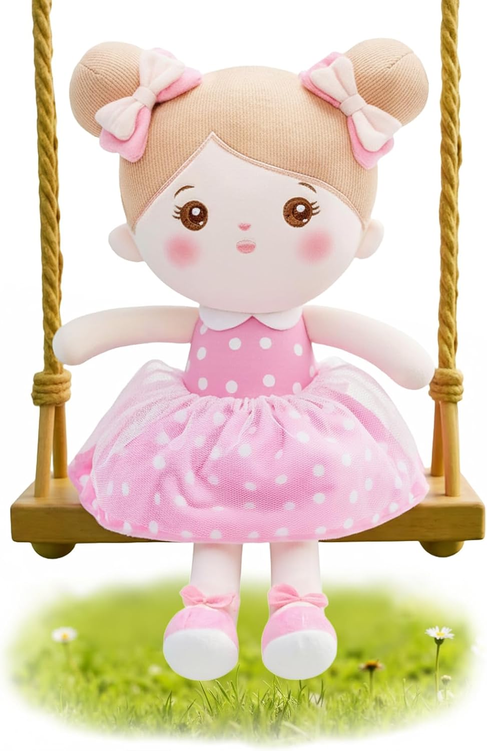 OUOZZZ Soft Baby Doll 12.6" Yellow Bee Dress Snuggle Buddy Doll – Fun for Kids & Family - B-abby01